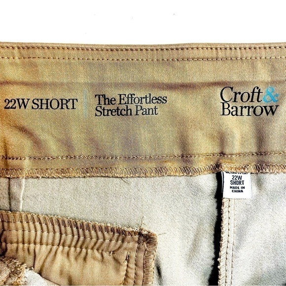 Croft & Barrow The Effortless Stretch Pants Khaki Boot Cut Mid Rise Petite 22W - Picture 10 of 16